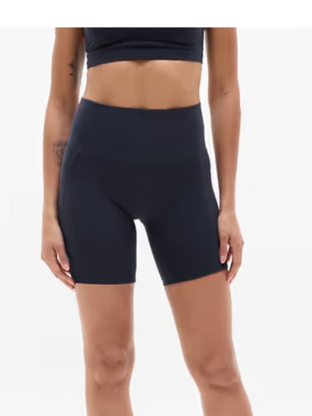 Athleta Salutation Stash 7" Short High-Waist Black Pocket Shorts s small